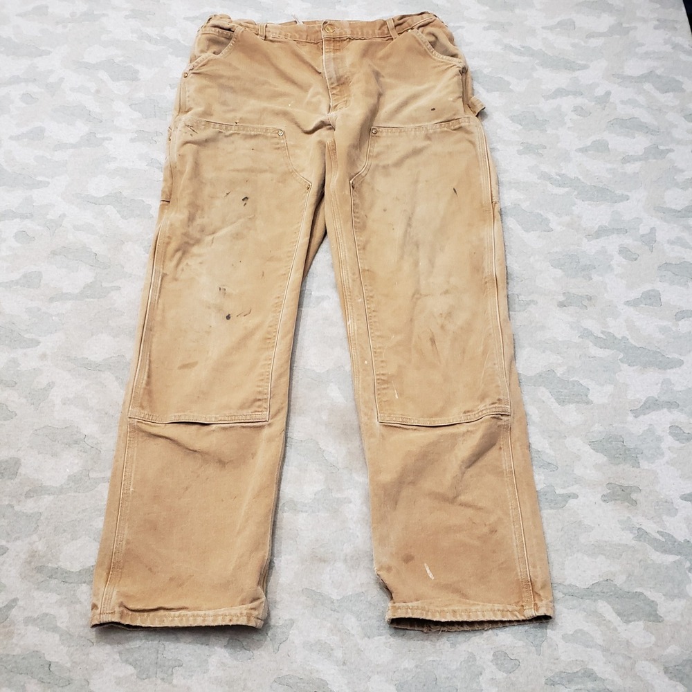 Vintage Carhartt Double Knee Pants Mens 38x34 Brown Canvas Workwear